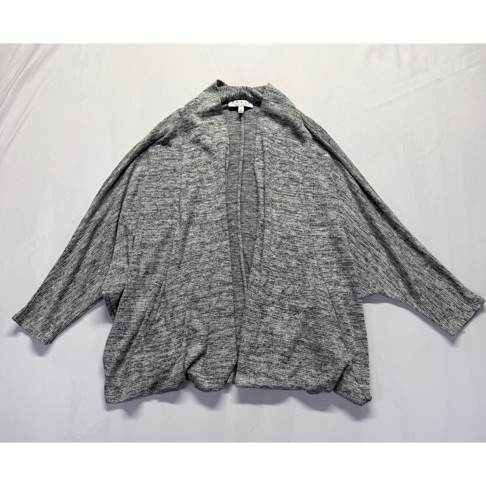 Chaus New York Cardigan Sweater Women S‎ Gray Space Dye Dolman Sleeve Open Front
